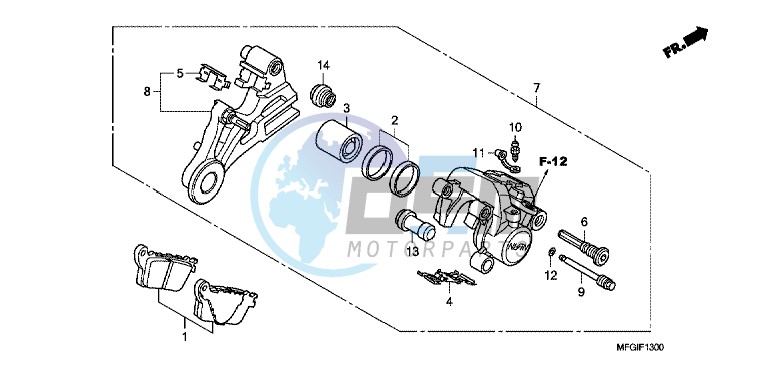 REAR BRAKE CALIPER (CB600F/ F3)