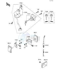 KL 250 D [KLR250] (D7-D9) [KLR250] drawing IGNITION SWITCH-- KL250-D7- -