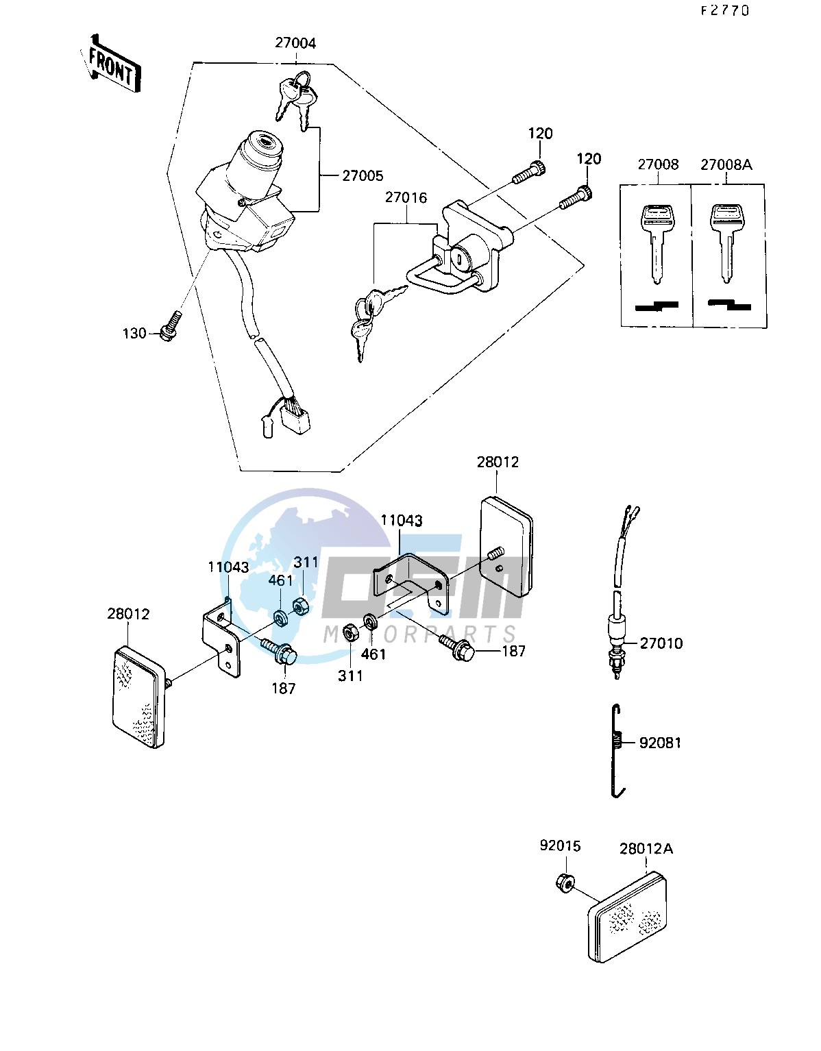 IGNITION SWITCH-- KL250-D7- -