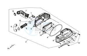 GTS 125 EFI drawing AIRFILTER