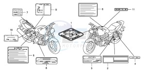 CB1300A CB1300SUPER FOUR drawing CAUTION LABEL (CB1300/A)