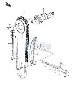 KZ 250 D [KZ250] (D1) [KZ250] drawing CAMSHAFT_CHAIN_TENSIONER -- 80 D1- -