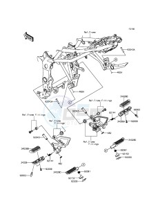 NINJA_250SL_ABS BX250BFS XX (EU ME A(FRICA) drawing Footrests