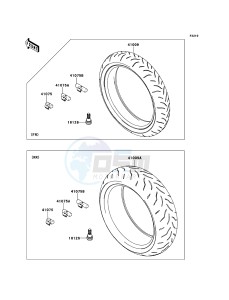 Z1000SX ABS ZX1000HCF FR GB XX (EU ME A(FRICA) drawing Tires