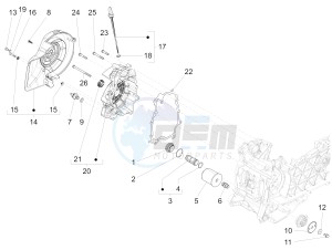 150 Sprint iGet 4T3V ie (APAC) (AU, EX, Jp, RI, TW) drawing Flywheel magneto cover - Oil filter