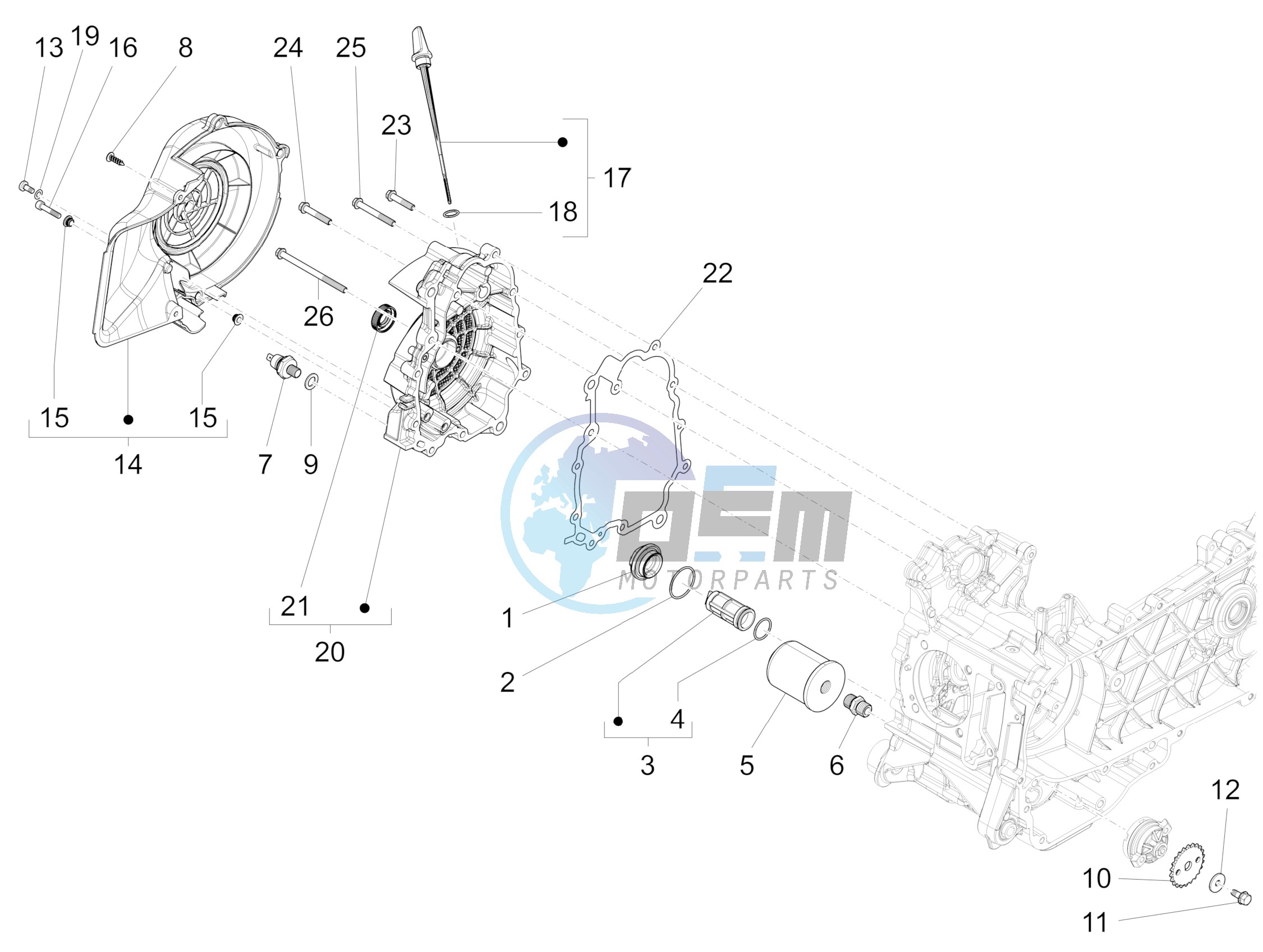 Flywheel magneto cover - Oil filter