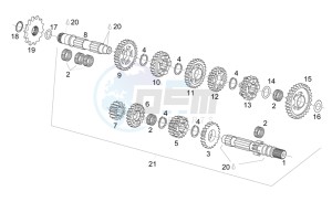 RS 125 (eng. 122cc) drawing Transmission 6 speed