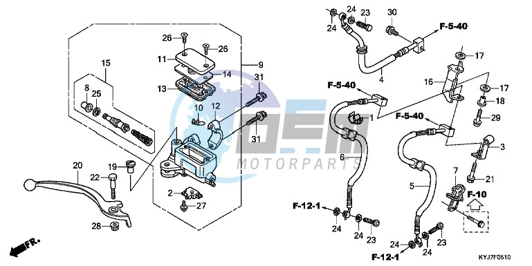 FRONT BRAKE MASTER CYLINDER (CBR250RA)