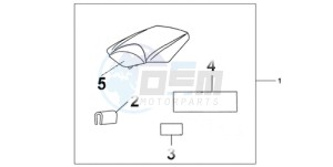 CBR1000RA9 E / ABS MKH REP drawing REAR SEAT COWL ACHILLES BLACK METALLIC