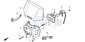 XR250R drawing HEADLIGHT (CM)