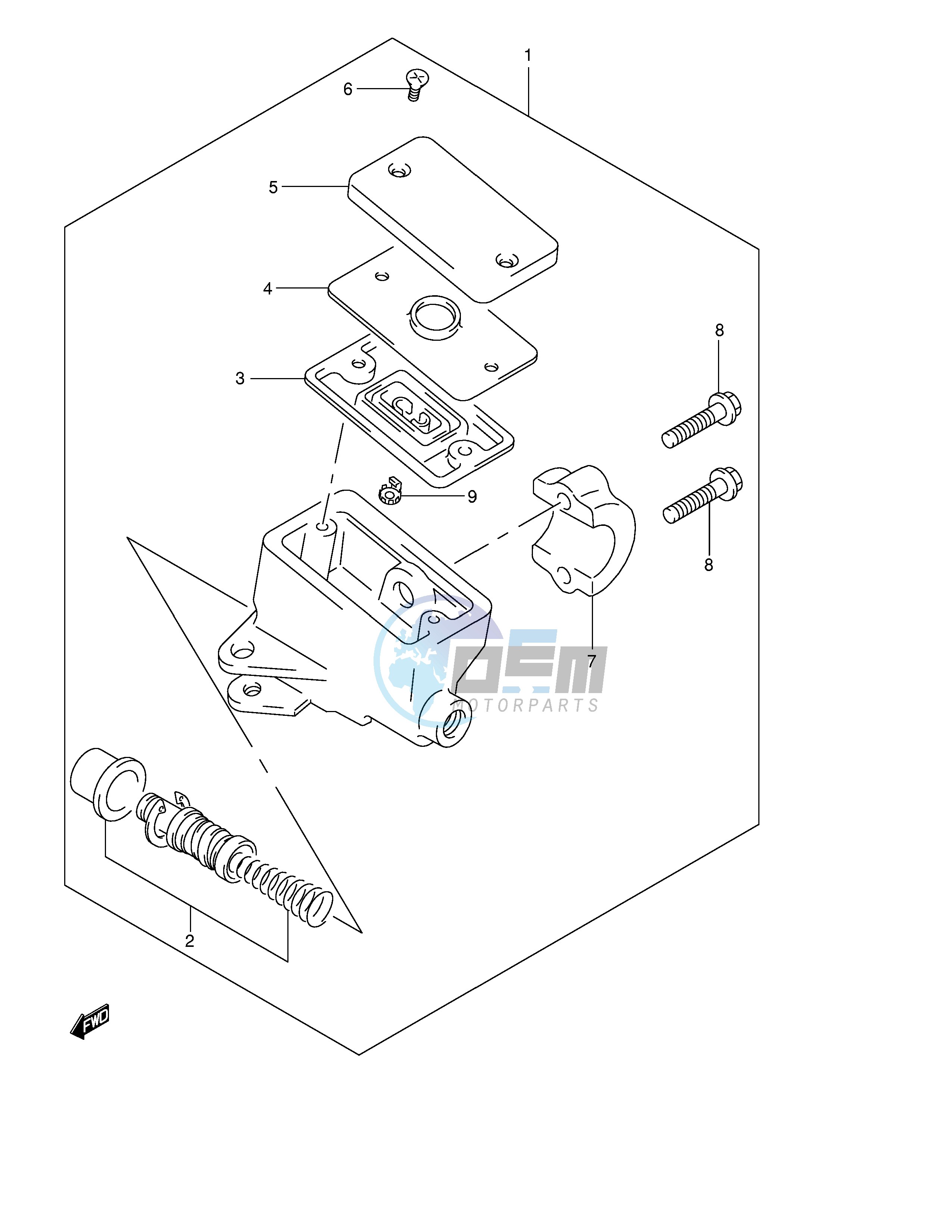 FRONT MASTER CYLINDER (SEE NOTE)