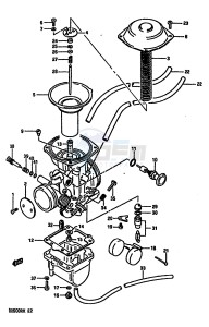 DR600R (E2) drawing CARBURETOR (MODEL J E24 E.NO.139616~ MODEL K E24)