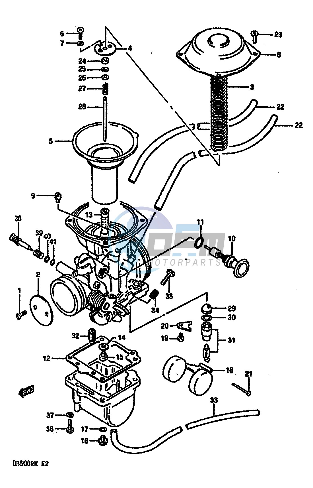 CARBURETOR (MODEL J E24 E.NO.139616~ MODEL K E24)