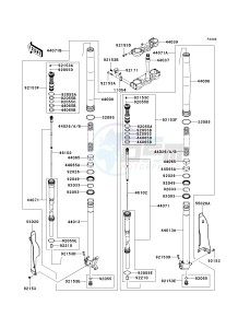 KX 250 T [KX250F] (T8F) T8F drawing FRONT FORK