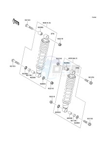 KVF 650 F [BRUTE FORCE 650 4X4I] (F6F-F9F ) F7F drawing SHOCK ABSORBER-- S- -