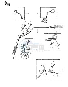 KZ 400 D (D3-D4) drawing HANDLEBAR -- 76 -77 KZ400 - D3_D4- -