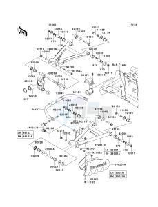 KRF 750 F [TERYX 750 4X4 NRA OUTDOORS] (F8F) F8F drawing REAR SUSPENSION