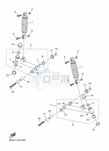 YFZ50 (BW4D) drawing FRONT SUSPENSION & WHEEL