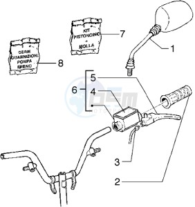 Runner 50 drawing Handlebars component parts (Vehicle with rear hub brake)