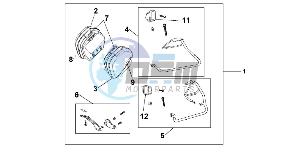 35 LITRE PANNIER KIT SWORD SILVER MET