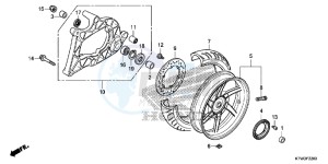 SH300D SH300i UK - (E) drawing REAR WHEEL/ SWINGARM