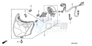 CBF125MA France - (F) drawing HEADLIGHT