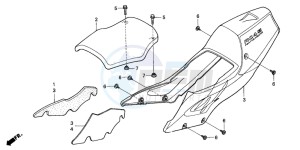 RVF750R drawing SEAT/SEAT COWL