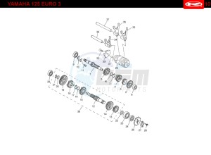 RS2-125-NACKED-BLACK drawing GEARBOX  Yamaha 125 EURO-3