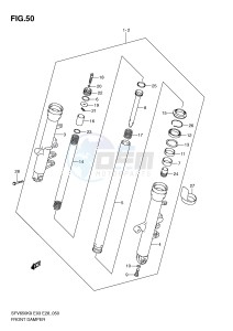 SFV650 (E3-E28) Gladius drawing FRONT DAMPER (SFV650K9 L0)