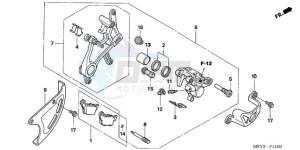 CRF450X9 U drawing REAR BRAKE CALIPER