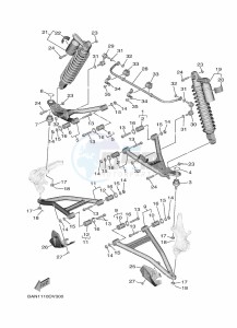 YXE850EN YXE85WPHL (BAN3) drawing FRONT SUSPENSION & WHEEL