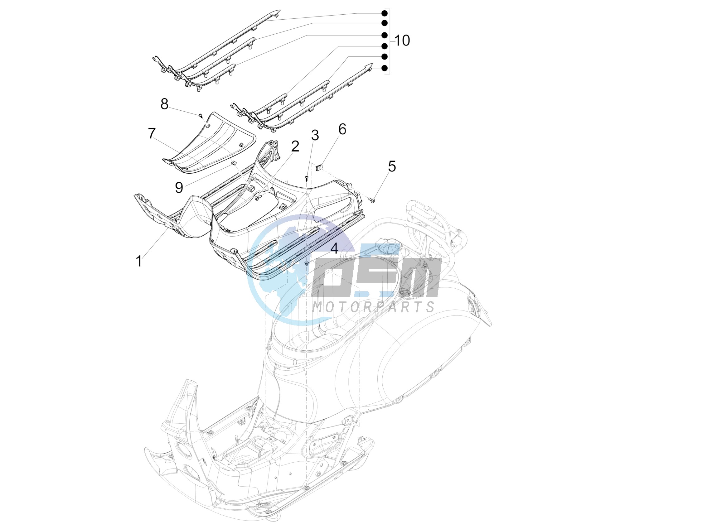 Central cover - Footrests