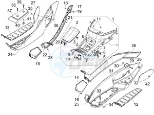 MP3 400 ie lt Touring drawing Central cover - Footrests