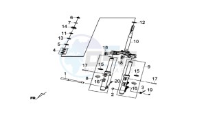 GTS 300i 2012 drawing FRONT FORK/ STEERING HEAD BEARING / FRONT FORK