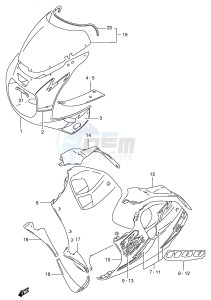 GSX-R1100W (E2) drawing COWLING BODY (MODEL P M18)