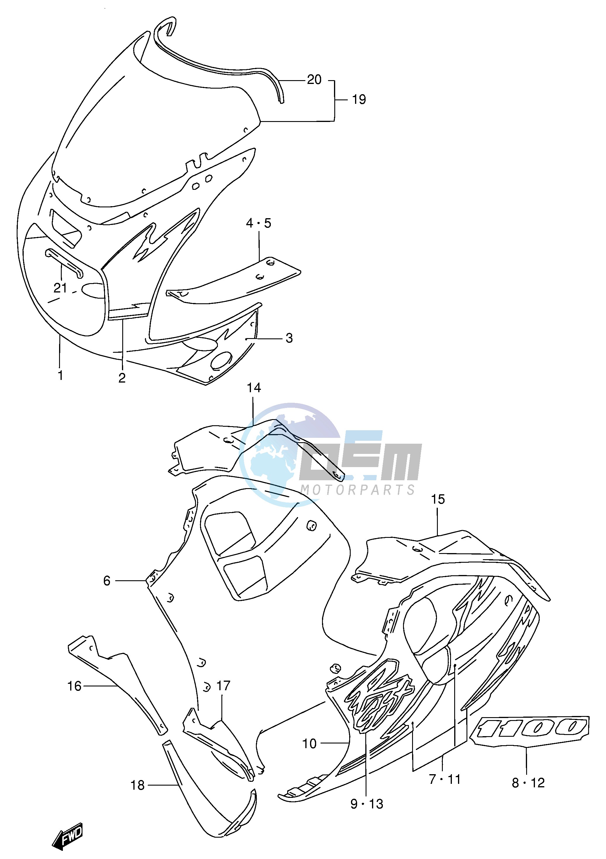 COWLING BODY (MODEL P M18)