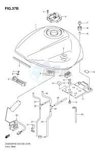 GSX650F (E3-E28) Katana drawing FUEL TANK (MODEL L0)