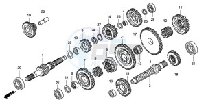 TRX420TE FOURTRAX ES drawing TRANSMISSION