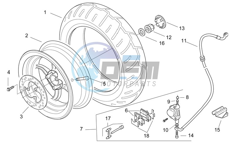 Rear wheel - disc brake