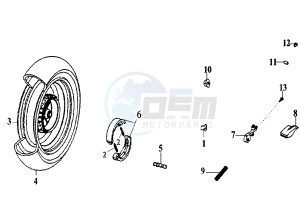 SHARK - 125 cc drawing REAR WHEEL