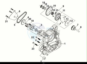 JET 14 125 LC ABS (E5) (XC12WZ-EU) (M1) drawing R CRANK CASE-OIL PUMP ASSY