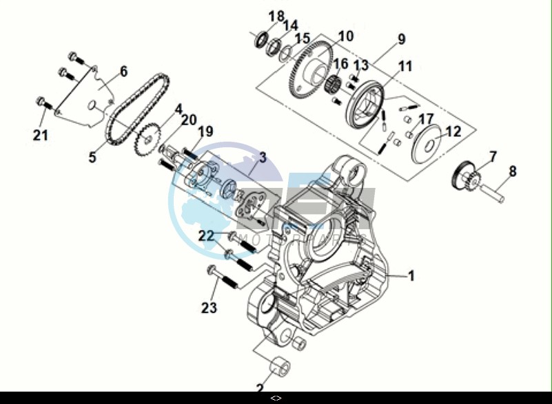 R CRANK CASE-OIL PUMP ASSY