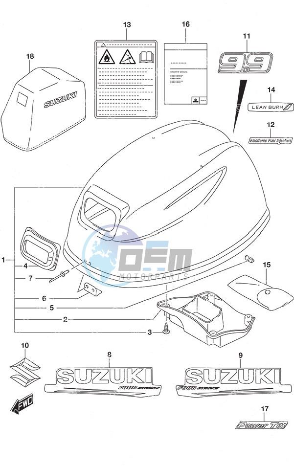 Engine Cover - w/Power Tilt