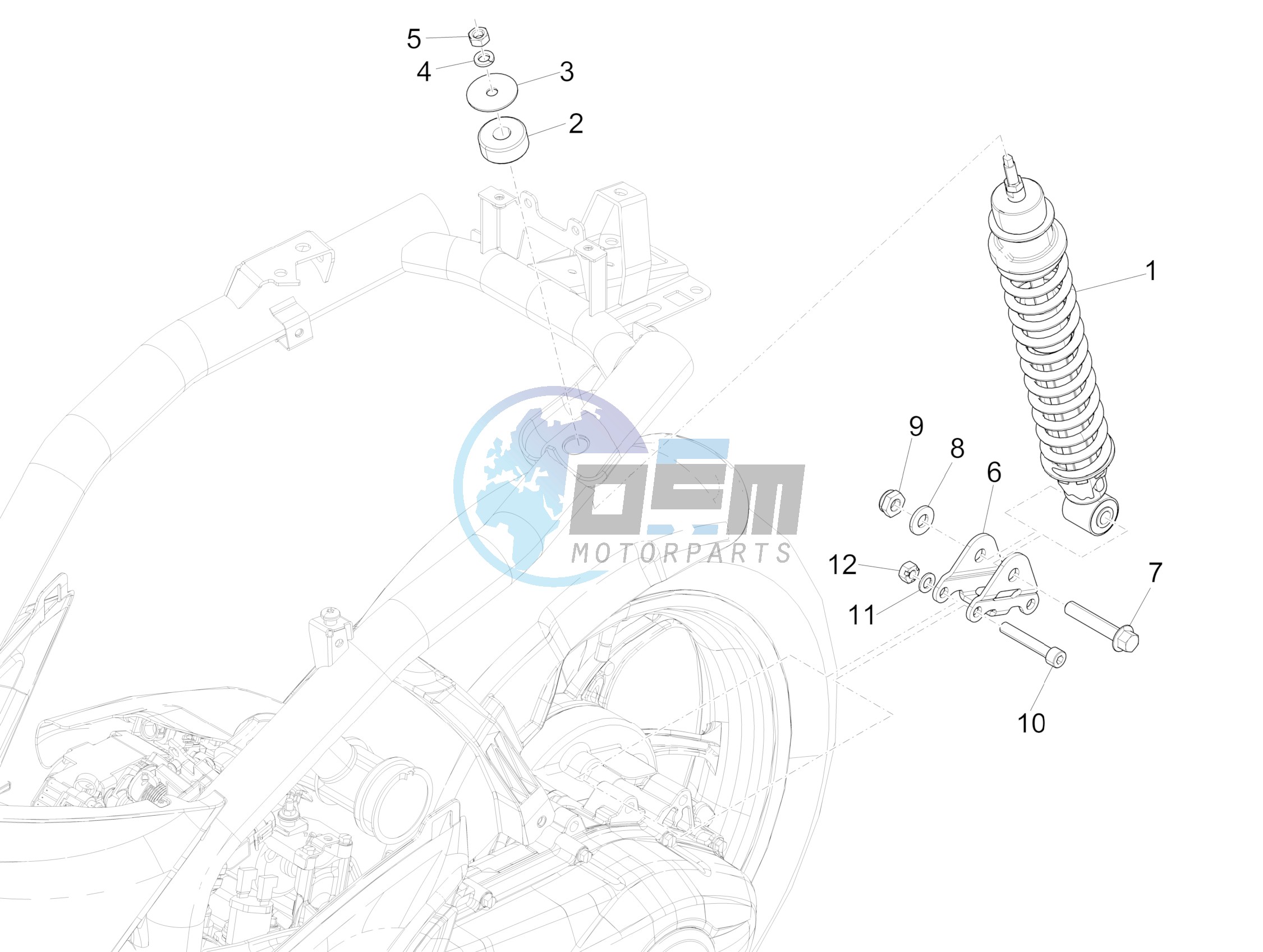 Rear suspension - Shock absorber/s