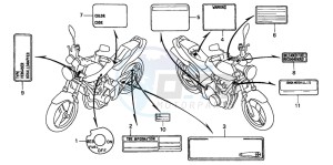 CB600F2 CB600F drawing CAUTION LABEL (1)