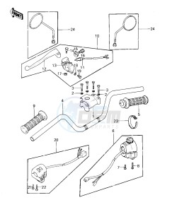 KZ 1000 E [SHAFT] (E1-E2) [SHAFT] drawing HANDLEBAR