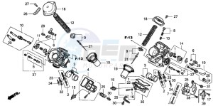 VT750DC SHADOW drawing CARBURETOR (COMPONENT PARTS)