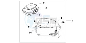 CBF1000TA France - (F / ABS CMF) drawing 45L TOP BOX T T YPE FOP ONLY