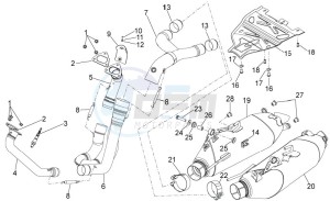 Dorsoduro 1200 (EMEA, APAC, NAFTA) (CND, EU, K, RU, USA, V) drawing Exhaust unit