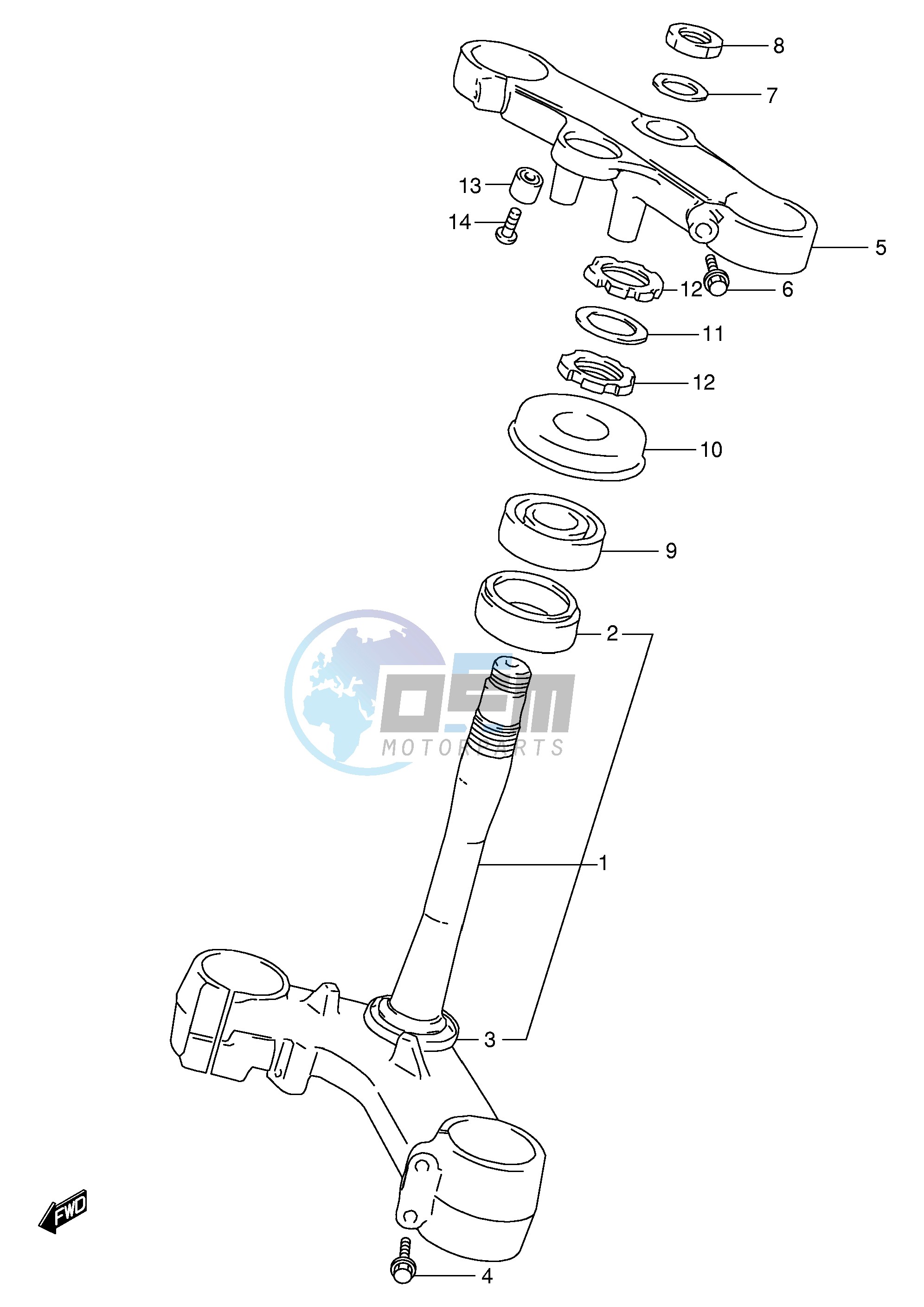 STEERING STEM (MODEL W X Y K1)